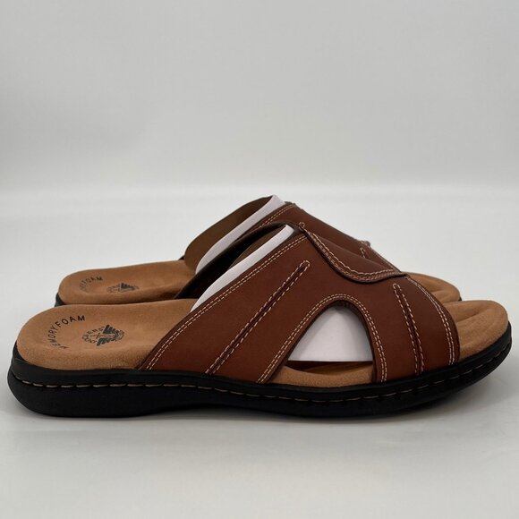 Dockers Sunland Slide Sandals Size 14M Rust Brown Faux Leather Upper Casual - Picture 2 of 11